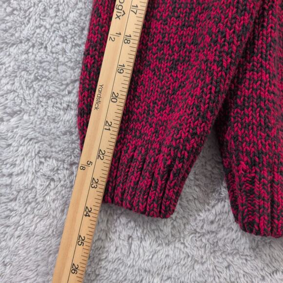 Chaps Women's 3X Shawl Collar Pullover Cable Knit Sweater Red Black Cozy Warm - Picture 6 of 9